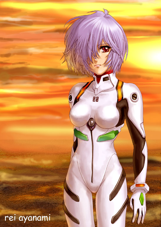 ayanami rei, neon genesis evangelion, tagme, blue hair, mecha pilot suit, plugsuit (evangelion), red eyes