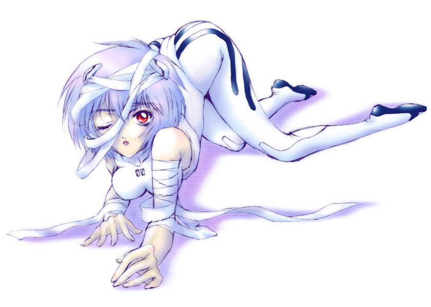 ayanami rei, neon genesis evangelion, tagme, blue hair, mecha pilot suit, plugsuit (evangelion), red eyes