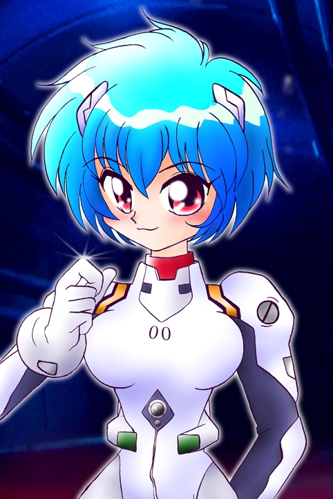 ayanami rei, neon genesis evangelion, tagme, blue hair, mecha pilot suit, plugsuit (evangelion), red eyes