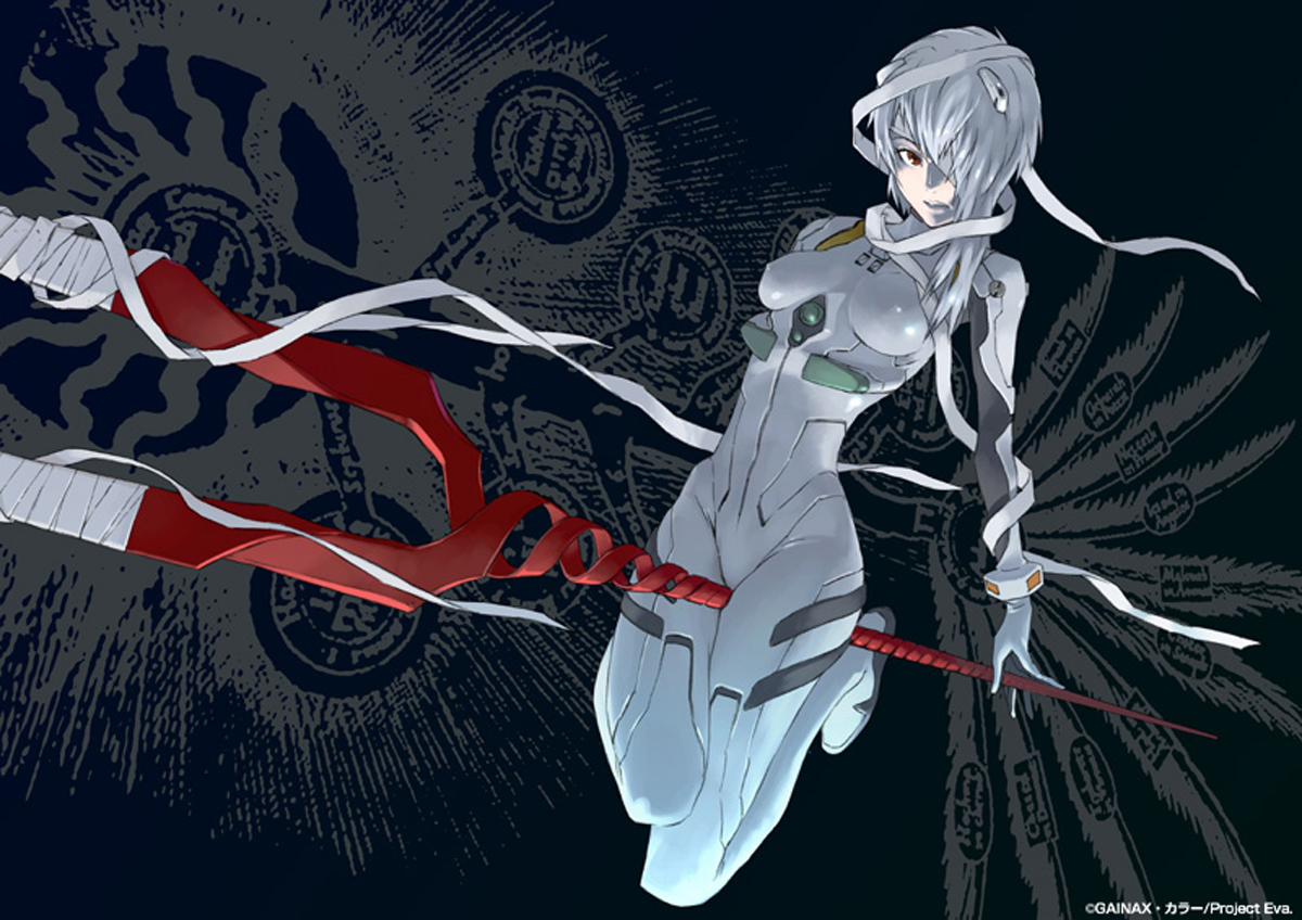 kozaki yuusuke, ayanami rei, neon genesis evangelion, tagme, blue hair, mecha pilot suit, plugsuit (evangelion), red eyes