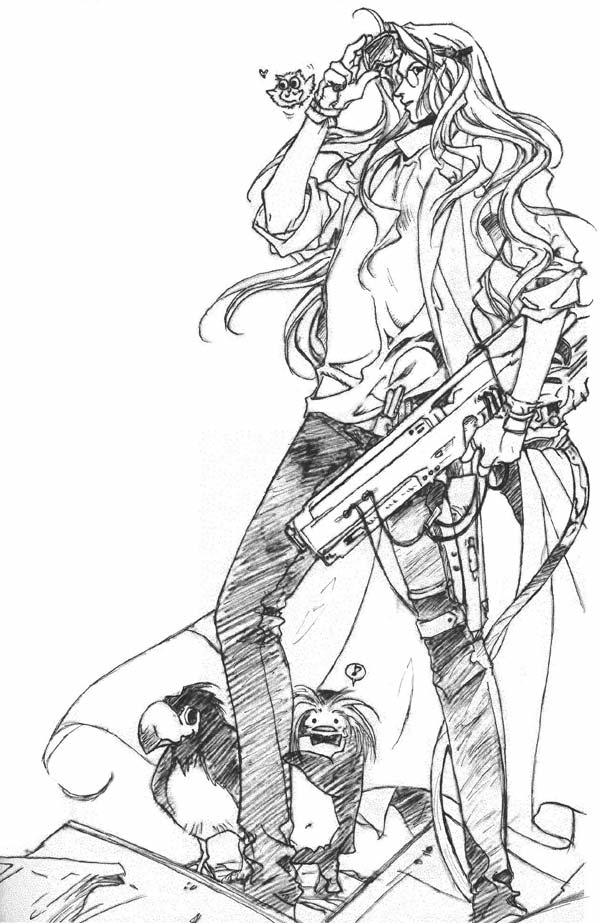 watari yutaka, yami no matsuei, bishounen, glasses, gun, monochrome, sketch, weapon