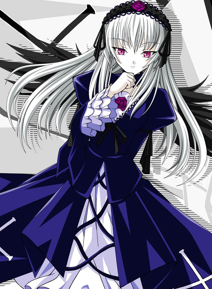 suigintou, rozen maiden, tagme, 00s, purple eyes, white hair