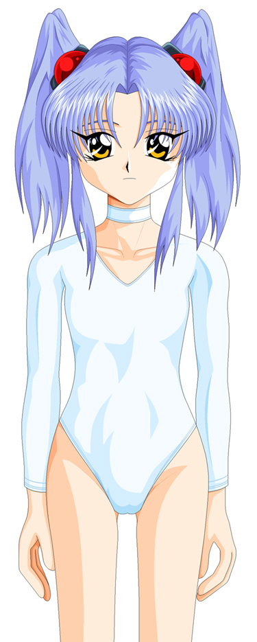 hoshino ruri, kidou senkan nadesico, blue hair, leotard, yellow eyes