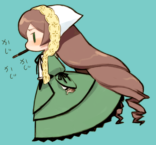 suiseiseki, rozen maiden, tagme, 00s, brown hair, pocky