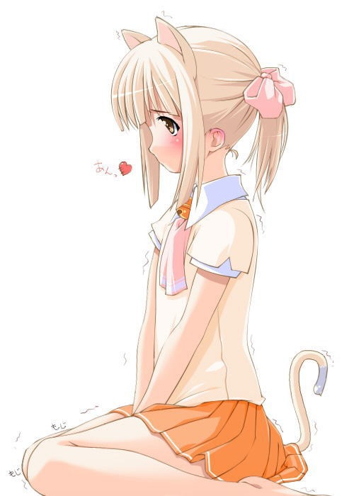 artist request, character request, copyright request, tagme, 1girl, animal ears, brown eyes, brown hair, cat ears, cat tail, female focus, school uniform, serafuku, solo, tail