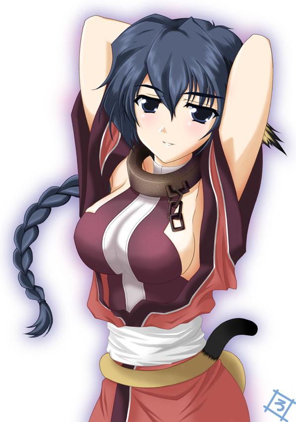 karulau, utawarerumono, tagme, 00s, 1girl, animal ears, cat ears, cat tail, female focus, gradient background, karurauatsuurei, solo, tail
