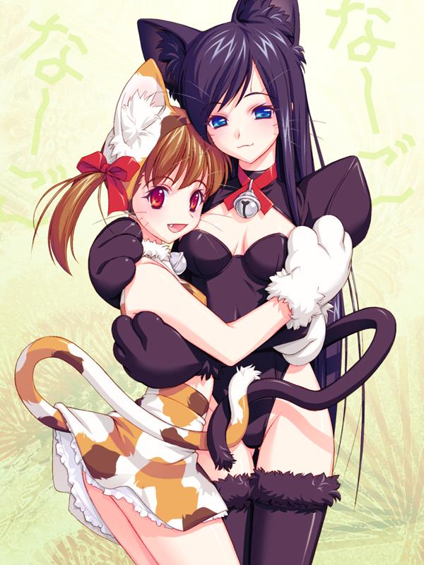 fukuzawa yumi, ogasawara sachiko, maria-sama ga miteru, tagme, 00s, animal ears, cat ears, cat tail, tail, thighhighs