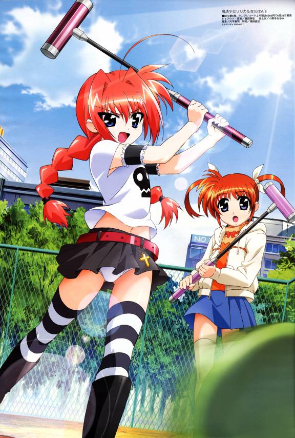 takamachi nanoha, vita (nanoha), lyrical nanoha, mahou shoujo lyrical nanoha, 00s, panties, thighhighs, underwear