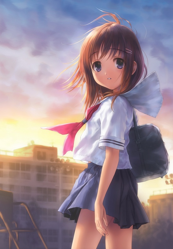 artist request, character request, copyright request, tagme, 1girl, female focus, school uniform, serafuku, solo
