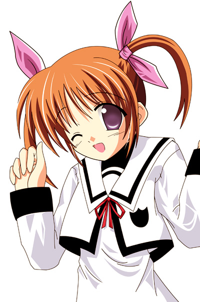 takamachi nanoha, lyrical nanoha, mahou shoujo lyrical nanoha, tagme, 00s, school uniform, serafuku