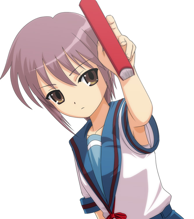 nagato yuki, suzumiya haruhi no yuuutsu, tagme, 00s, school uniform, serafuku