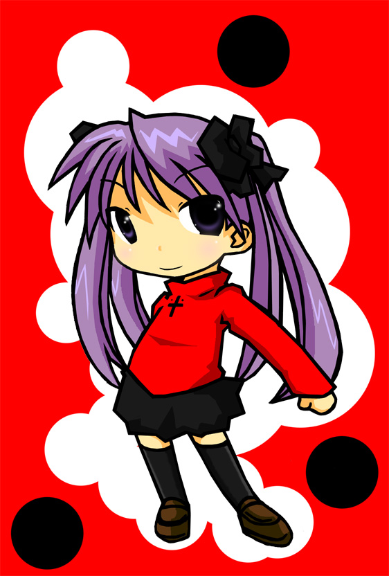 hiiragi kagami, tohsaka rin, fate/stay night, fate (series), lucky star, 00s, crossover