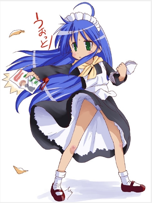 izumi konata, lucky star, maid, panties, underwear