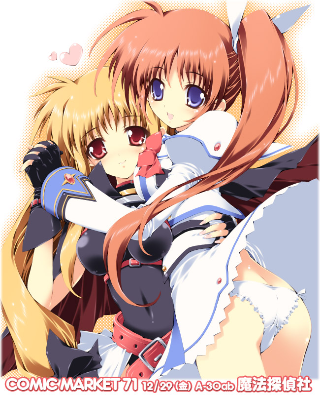 fate testarossa, takamachi nanoha, lyrical nanoha, mahou shoujo lyrical nanoha, tagme, 00s, panties, underwear
