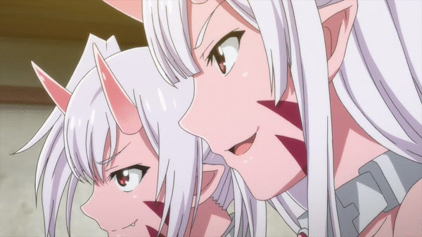 lisa alpacas, mimi alpacas, vegan eldriel, peter grill to kenja no jikan, animated, animated gif, breasts, monster girl, nipples