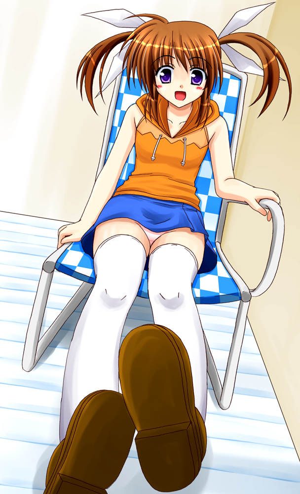takamachi nanoha, lyrical nanoha, mahou shoujo lyrical nanoha, tagme, 00s, panties, thighhighs, underwear