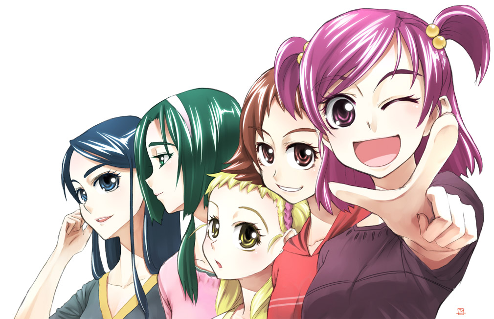 akimoto komachi, kasugano urara (yes! precure 5), minazuki karen, natsuki rin, yumehara nozomi, precure, yes! precure 5, tagme, 00s