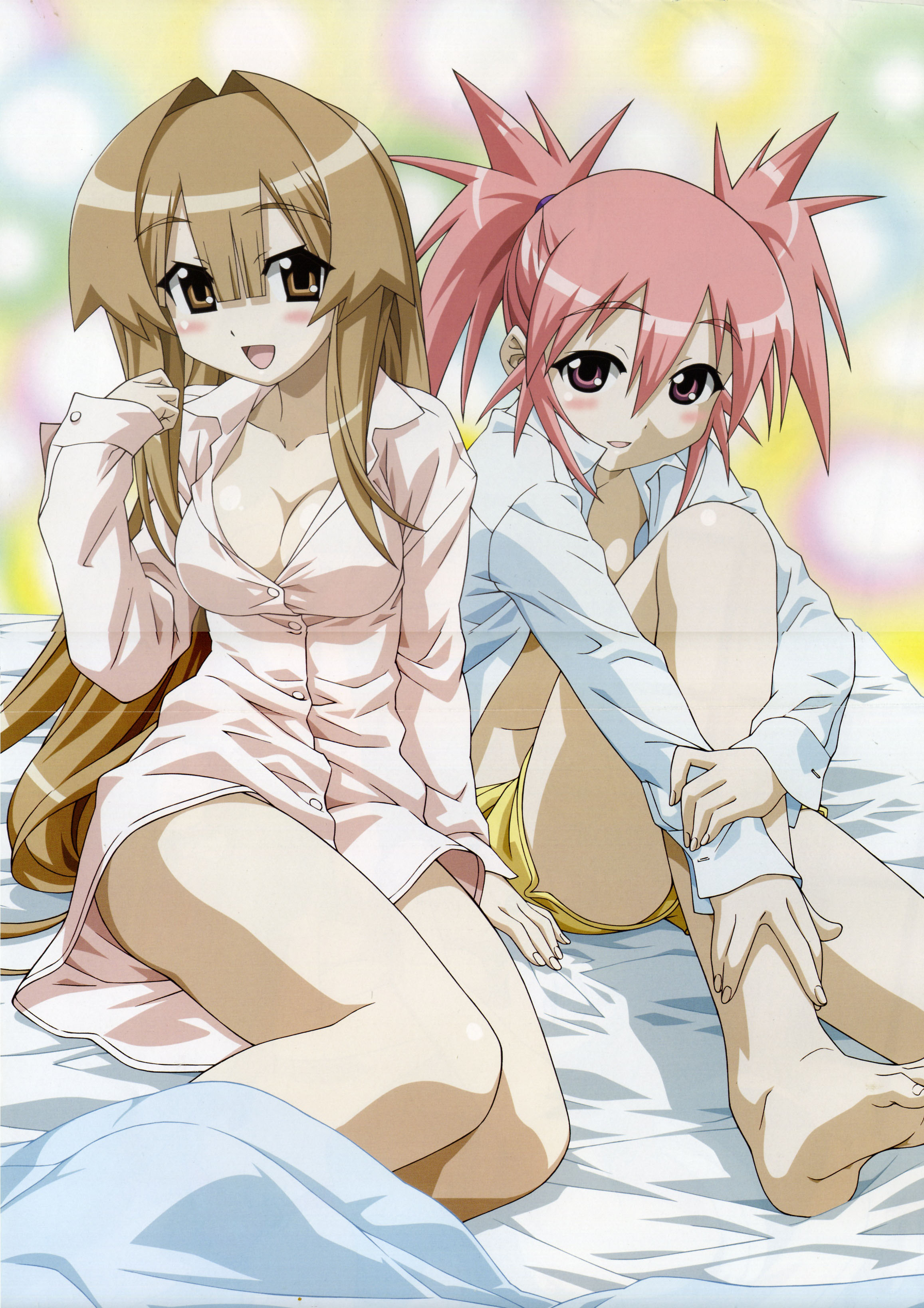 morita kazuaki, edomae lunar, seto sun, seto no hanayome, absurdres, highres, tagme, 00s, 2girls, barefoot, breasts, feet, multiple girls