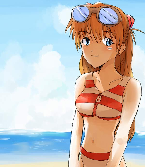 souryuu asuka langley, neon genesis evangelion, tagme, swimsuit