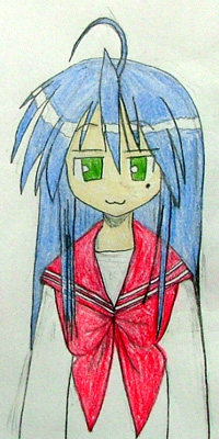 izumi konata, lucky star, lowres, tagme, school uniform, serafuku