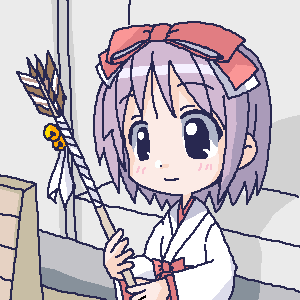 hiiragi tsukasa, lucky star, lowres, tagme, 00s, japanese clothes, miko