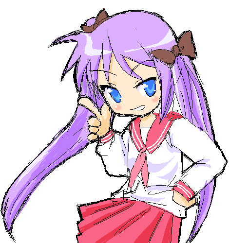 hiiragi kagami, lucky star, lowres, tagme, 00s, school uniform, serafuku