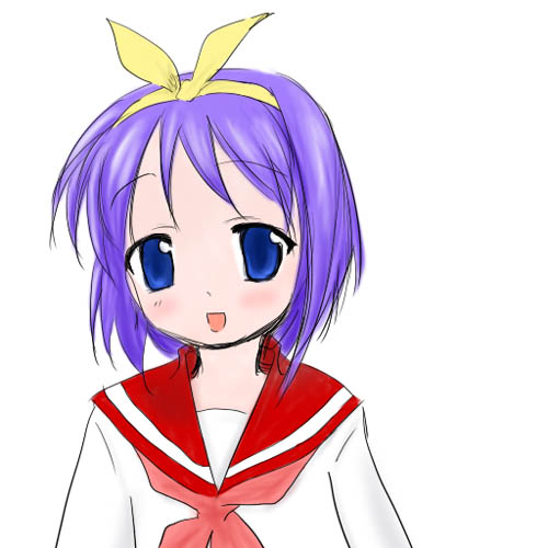 hiiragi tsukasa, lucky star, lowres, tagme, 00s, school uniform, serafuku