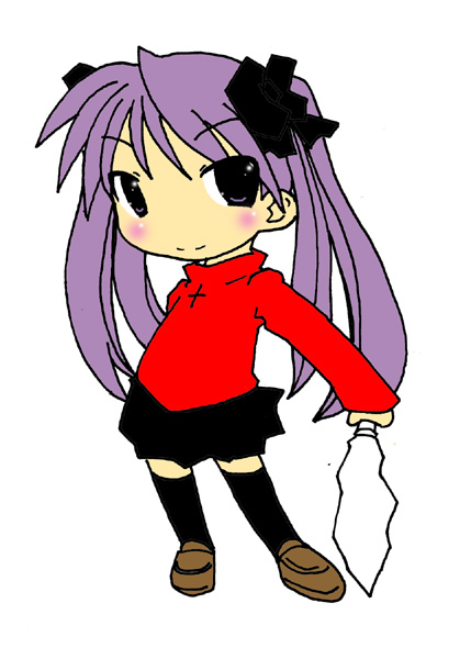hiiragi kagami, tohsaka rin, fate/stay night, fate (series), lucky star, 00s, crossover