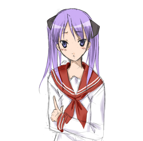 hiiragi kagami, lucky star, lowres, tagme, 00s, school uniform, serafuku