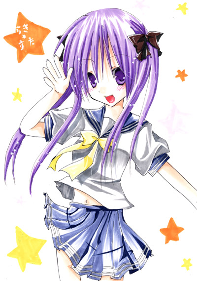 hiiragi kagami, lucky star, tagme, 00s, school uniform, serafuku