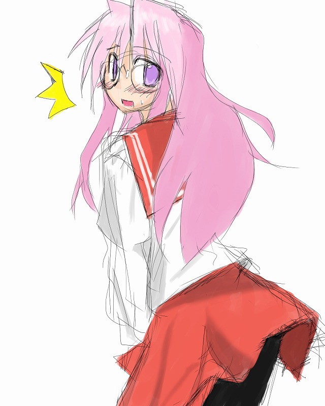 takara miyuki, lucky star, tagme, 00s, glasses, school uniform, serafuku