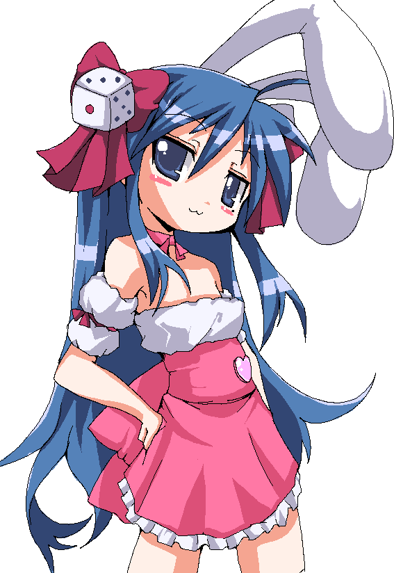 raiden (artist), raiden (raiden labo), izumi konata, usada hikaru, di gi charat, lucky star, 1girl, cosplay, crossover, female focus, hair ornament, mole, mole under eye, oekaki, solo, usada hikaru (cosplay)
