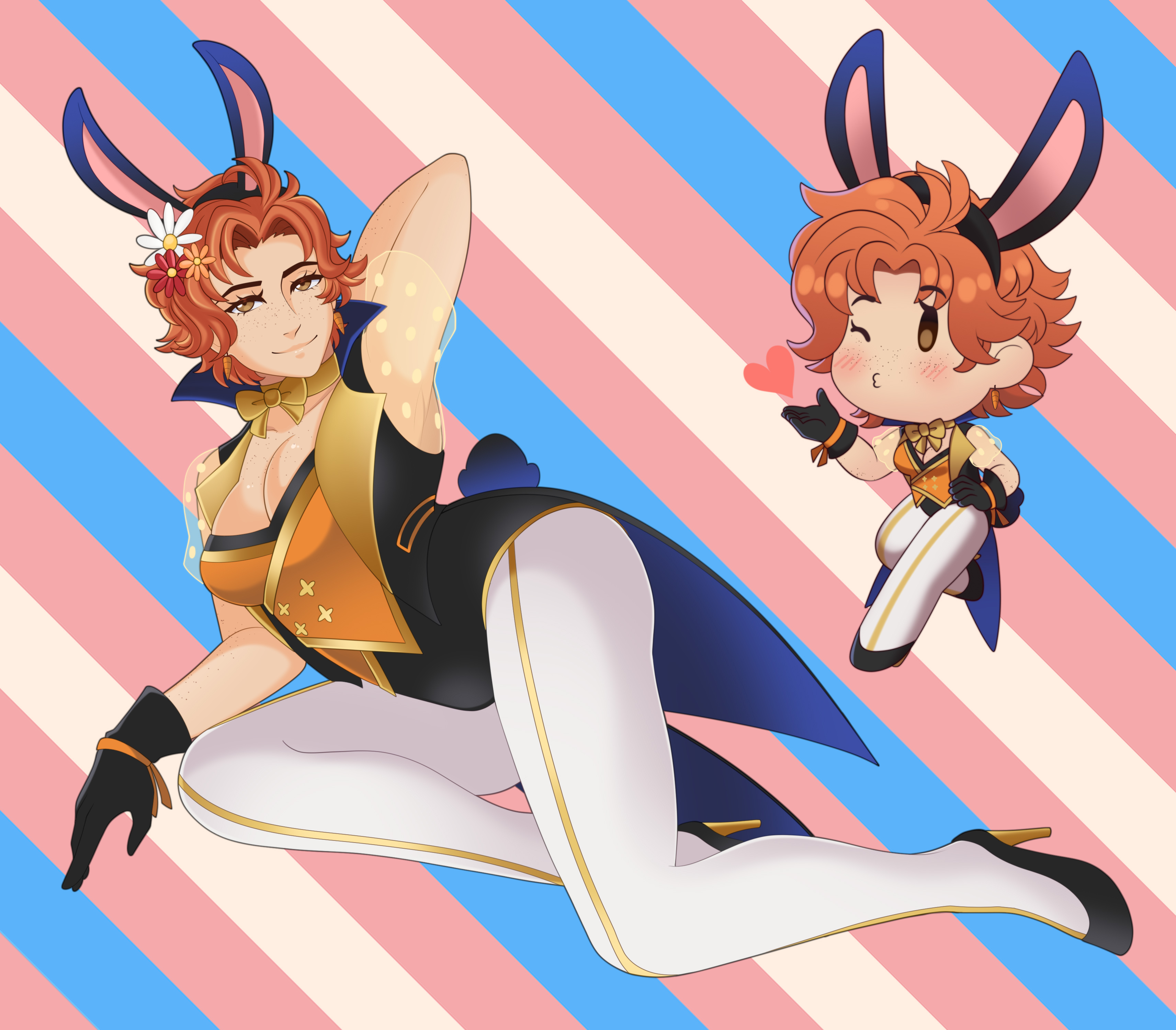 deebyfeeby, sylvain jose gautier, fire emblem, fire emblem: three houses, fire emblem heroes, nintendo, tagme, bunny girl suit, genderswap, genderswap (mtf), rabbit ears