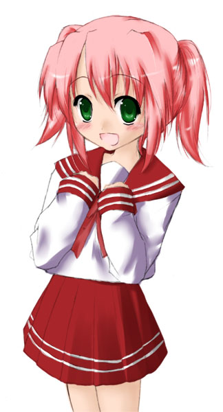 kobayakawa yutaka, lucky star, tagme, 00s, school uniform, serafuku