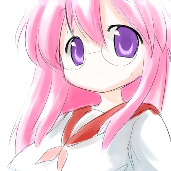 takara miyuki, lucky star, tagme, 00s, glasses, school uniform, serafuku