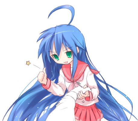 izumi konata, lucky star, lowres, tagme, 00s, school uniform, serafuku