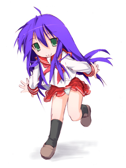 izumi konata, lucky star, tagme, 00s, panties, school uniform, serafuku, underwear