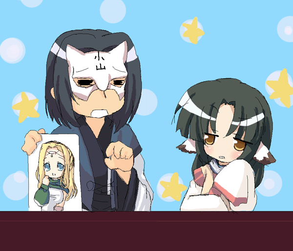 hakuowlo, kogami akira, shiraishi minoru, ulthury, lucky star, utawarerumono, tagme, 00s, lucky channel