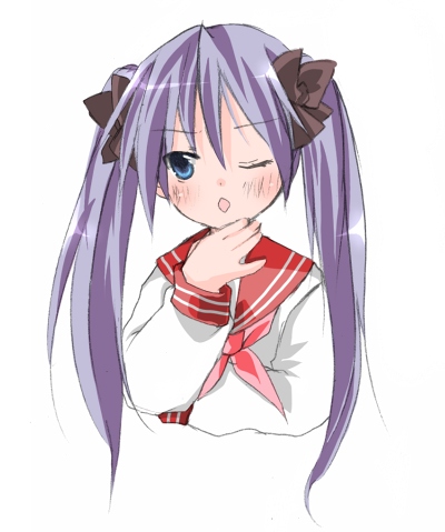 hiiragi kagami, lucky star, lowres, tagme, 00s, school uniform, serafuku