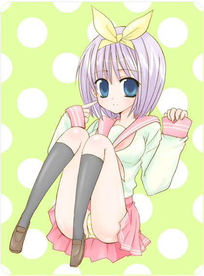 yunico, hiiragi tsukasa, lucky star, 00s, panties, pantyshot, school uniform, serafuku, solo, underwear