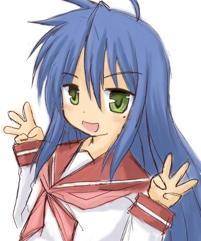 izumi konata, lucky star, lowres, tagme, 00s, school uniform, serafuku
