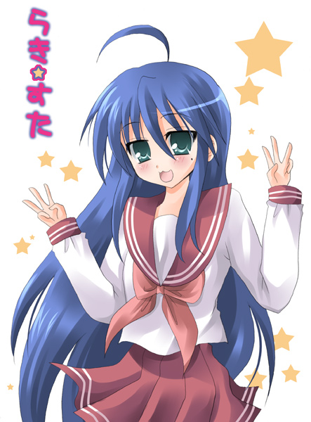 izumi konata, lucky star, tagme, 00s, school uniform, serafuku