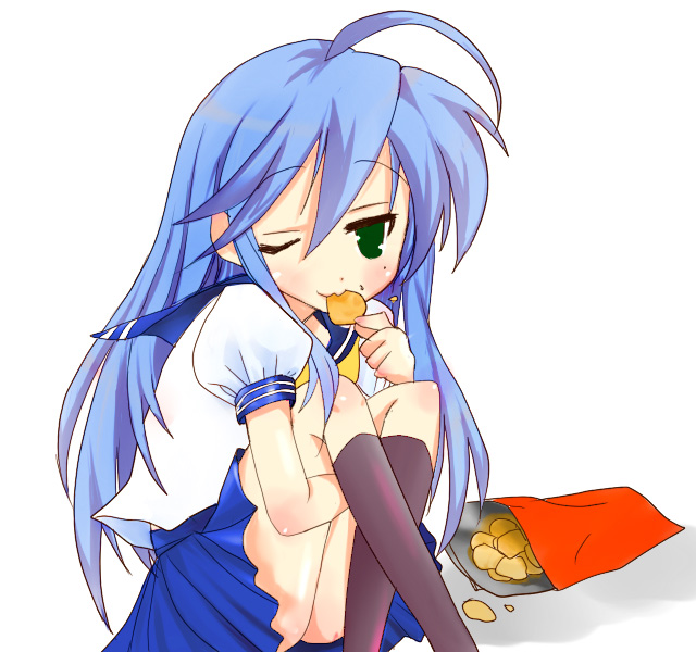 izumi konata, lucky star, tagme, 00s, school uniform, serafuku
