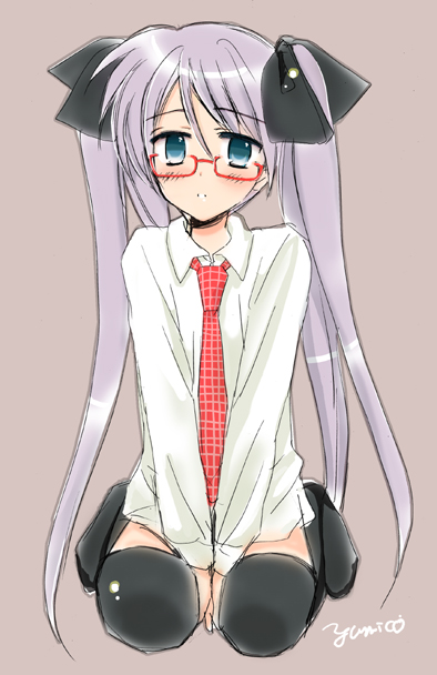 hiiragi kagami, lucky star, tagme, 00s, thighhighs