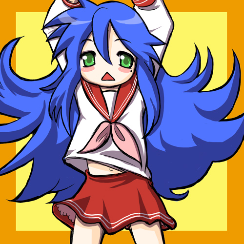 izumi konata, lucky star, lowres, tagme, 00s, school uniform, serafuku