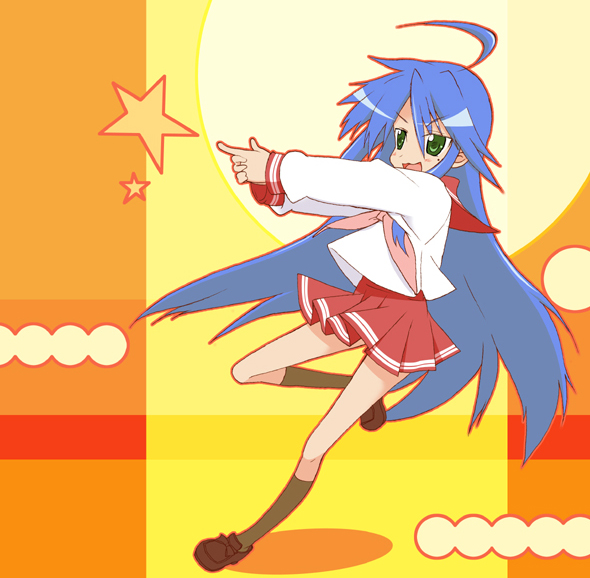 izumi konata, lucky star, tagme, 00s, school uniform, serafuku