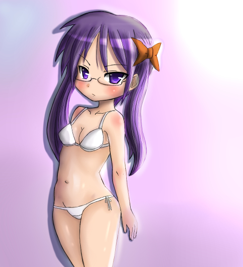hiiragi kagami, lucky star, tagme, 00s, glasses, swimsuit