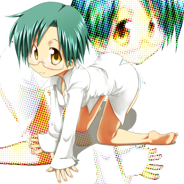 narumi yui, lucky star, tagme, 00s, glasses, panties, underwear