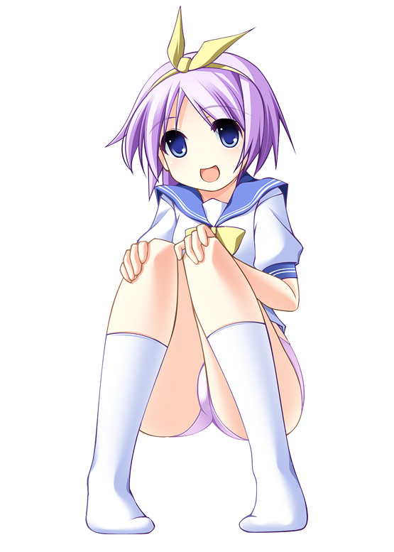 hiiragi tsukasa, lucky star, tagme, 00s, panties, school uniform, serafuku, underwear