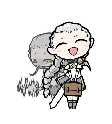 ophelia (claymore), claymore (series), lowres, tagme, 00s, chibi, claymore (sword), school uniform, simple background